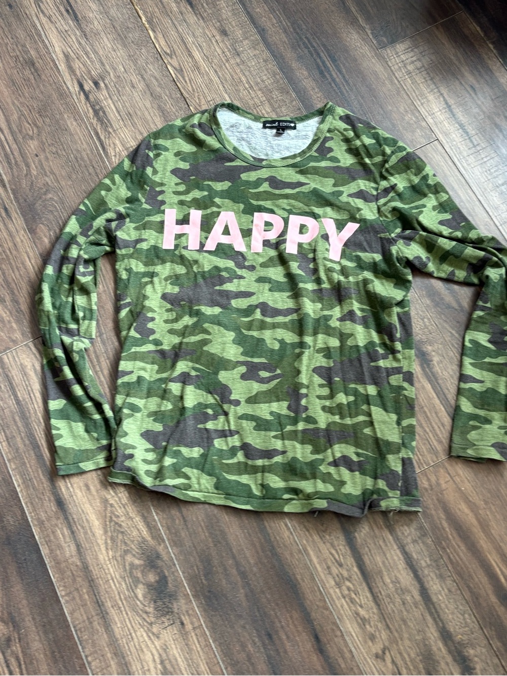 Be Happy Camouflage  Ladies Shirt